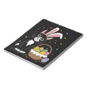 Osterschwarze Katze Tuxedo Kaninchen Bunny Ears Ei Notizblock (Rotiert)