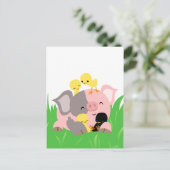 Osterschweine und -küken feiertagspostkarte (Stehend Vorderseite)
