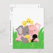 Osterschweine und -küken feiertagspostkarte (Vorne/Hinten)