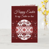 Osterschwester - ukrainische ethnische Stickerei Karte (Gelbe Blume)