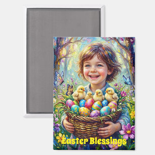 ~ OSTERSEGEN ~ Kinderküken Eier ~ Magnet