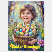 ~ OSTERSEGEN ~ Kinderküken Eier ~ Magnet (Vorderseite)