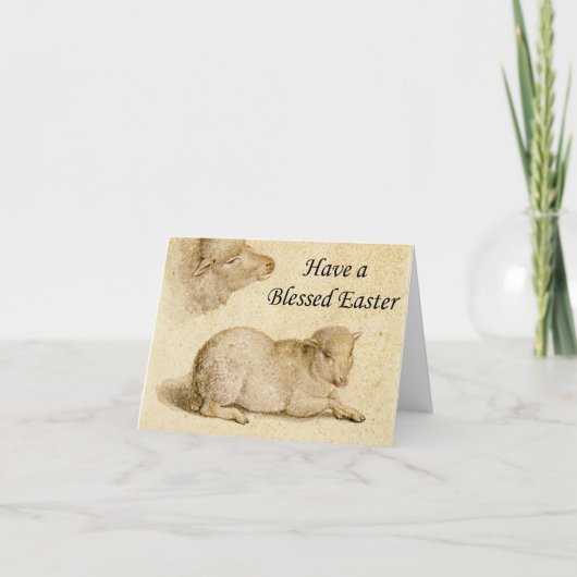 Ostersegmente Holbeins ruhende Lamm-Artwork Karte (Vorderseite)