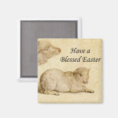 Ostersegmente Holbeins ruhende Lamm-Artwork Magnet (Vorderseite/Rückseite)