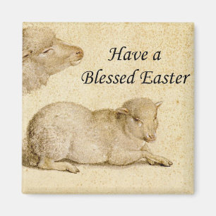 Ostersegmente Holbeins ruhende Lamm-Artwork Magnet