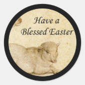 Ostersegmente Holbeins ruhende Lamm-Artwork Runder Aufkleber (Vorderseite)