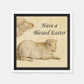 Ostersegmente Holbeins ruhende Lamm-Artwork Serviette (Vorderseite)