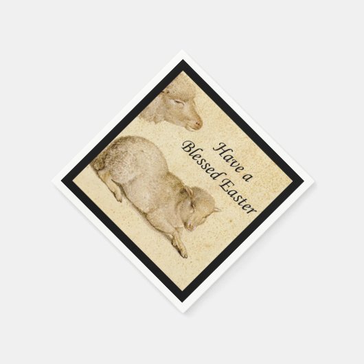 Ostersegmente Holbeins ruhende Lamm-Artwork Serviette (Ecke)