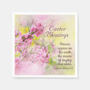 Ostersegmente Lied von Solomon 2:12 Rosa Blume Serviette