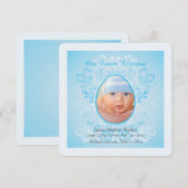 Ostersegnung Blaues Foto Geburtserklärung Feiertagskarte (Vorne/Hinten)