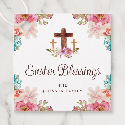Ostersegnung Blumenfarbkreuz Geschenkanhänger (Vorderseite)