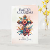 Ostersegnung Christlich Ostern  Kreuz Karte (Gelbe Blume)