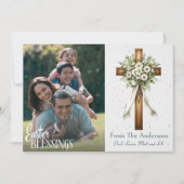 Ostersegnung Christliches Cross Custom Foto Feiertagskarte (Vorderseite)