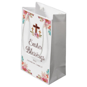 Ostersegnung Elegantes Blumenkreuz Kleine Geschenktüte