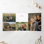 Ostersegnung Elegantes Script Multi-Foto Dreifach Gefaltete Urlaubskarte (Innenseite)