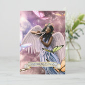 Ostersegnung.Engel mit Schmetterlingskarten Feiertagskarte (Stehend Vorderseite)
