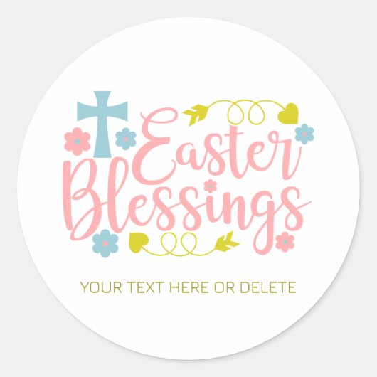 Ostersegnung, farbenfrohe, elegante Typografie Runder Aufkleber (Vorderseite)