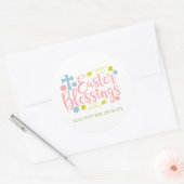 Ostersegnung, farbenfrohe, elegante Typografie Runder Aufkleber (Umschlag)