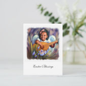 Ostersegnung. Kleiner Afrikanischer Engel Feiertagspostkarte (Stehend Vorderseite)