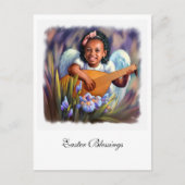 Ostersegnung. Kleiner Afrikanischer Engel Feiertagspostkarte (Vorderseite)