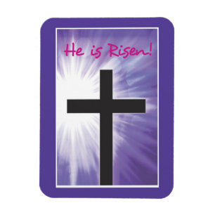 Ostersegnung Kreuz Sternexplosion auf Lila, Risen Magnet