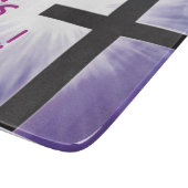 Ostersegnung Kreuz Sternexplosion auf Lila, Risen Schneidebrett (Ecke)