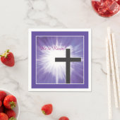 Ostersegnung Kreuz Sternexplosion auf Lila, Risen Serviette (Beispiel)