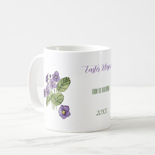 Ostersegnung lila violette Tasse (Vorderseite Links)