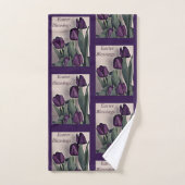 Ostersegnung mit dunklen Lila Tulpen Badhandtuch Set (Handtuch)