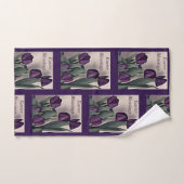 Ostersegnung mit dunklen Lila Tulpen Badhandtuch Set (Handtuch)