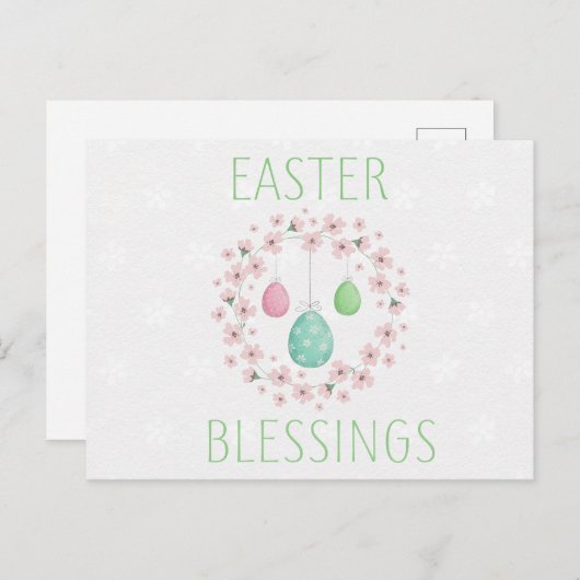 Ostersegnung mit Eiern und Blume Postkarte (Vorne/Hinten)