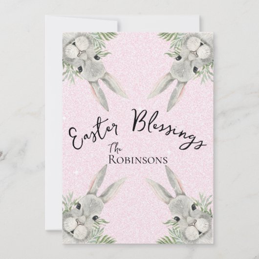 Ostersegnung Neugierige, graue, sonnige, rosa Blät (Vorderseite)