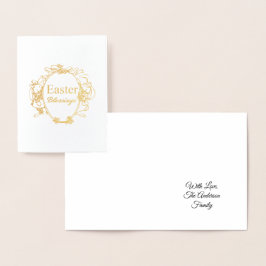 Ostersegnung Niedliche Osterbände Typografie Folienkarte