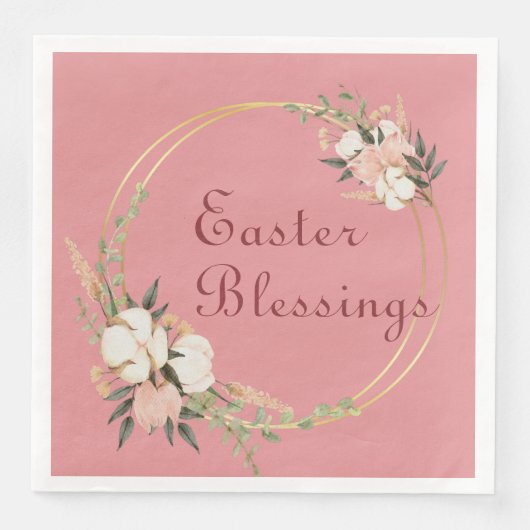 Ostersegnung Papier Napkin Blumengeschirr Serviette (Vorderseite)