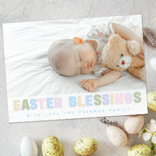 Ostersegnung Pastellfoto-Karte - Custom Family Mitteilungskarte