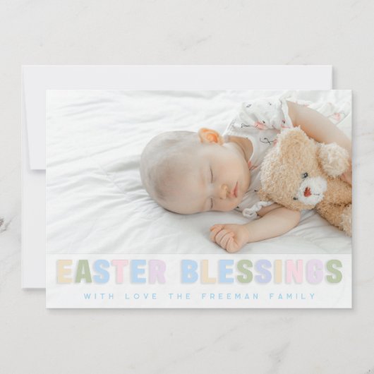 Ostersegnung Pastellfoto-Karte - Custom Family Mitteilungskarte (Vorderseite)