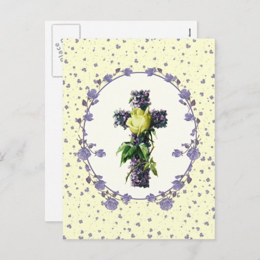 Ostersegnung. Religiöse Vintage Osterkreuzfahrt Feiertagspostkarte (Vorne/Hinten)