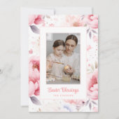 Ostersegnung | rosa Blume Muster | Osterfest Feiertagskarte (Vorderseite)