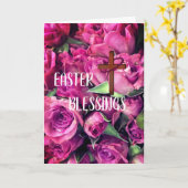 Ostersegnung Rosenkarte Cross Pink Karte (Gelbe Blume)