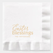 Ostersegnung Script Typografy Religious Name Servietten Mit Folie (Vorderseite)