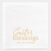 Ostersegnung Script Typografy Religious Name Servietten Mit Folie (Vorderseite)