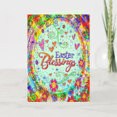 Ostersegnung Spaß witziger, floraler Inspirivität Karte (Vorderseite)
