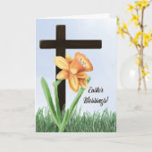 Ostersegnung trostlos über Kreuz Karte (Gelbe Blume)