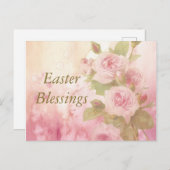 Ostersegnung | Vintage Rose Postkarte (Vorne/Hinten)