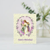 Ostersegnung Vintages Gebet Engel Feiertagspostkarte (Stehend Vorderseite)