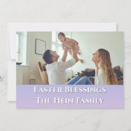 Ostersegnung Vollblutgebranntes Foto Lila Feiertagskarte