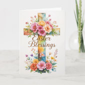 Ostersegnung zwischen Kreuz und Flora Karte (Vorderseite)