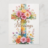 Ostersegnung zwischen Kreuz und Flora Postkarte (Vorderseite)