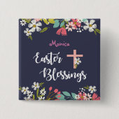 Ostersegnungen der Blume des Risen Christi Button (Vorderseite)
