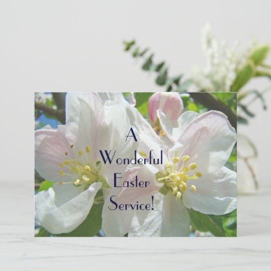 Osterservice Einladungsprogramme Kirche Blumen Programm (Stehend Vorderseite)